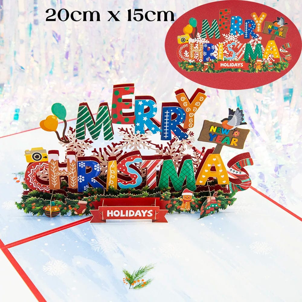 3D Pop UP Christmas Cards Santa Greeting Invitations Card Party Children Gifts New Year Thank You Card Anniversary Gift Postcard