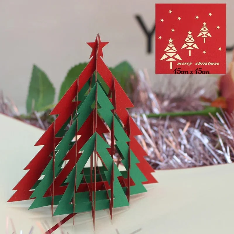 3D Pop UP Christmas Cards Santa Greeting Invitations Card Party Children Gifts New Year Thank You Card Anniversary Gift Postcard - Image 11