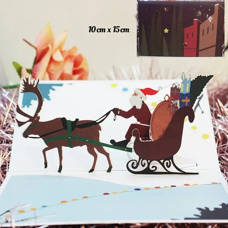 3D Pop UP Christmas Cards Santa Greeting Invitations Card Party Children Gifts New Year Thank You Card Anniversary Gift Postcard - Image 12