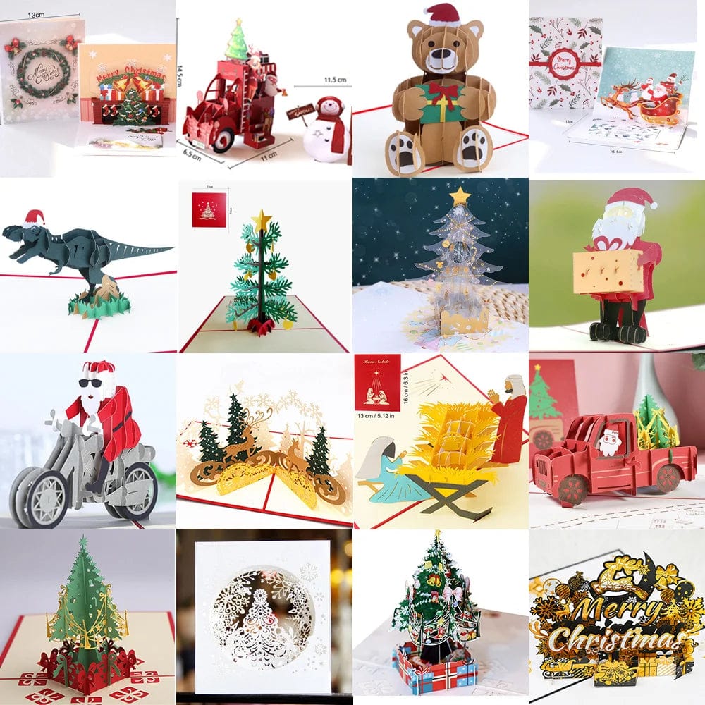3D Pop UP Christmas Cards Santa Greeting Invitations Card Party Children Gifts New Year Thank You Card Anniversary Gift Postcard - Image 2