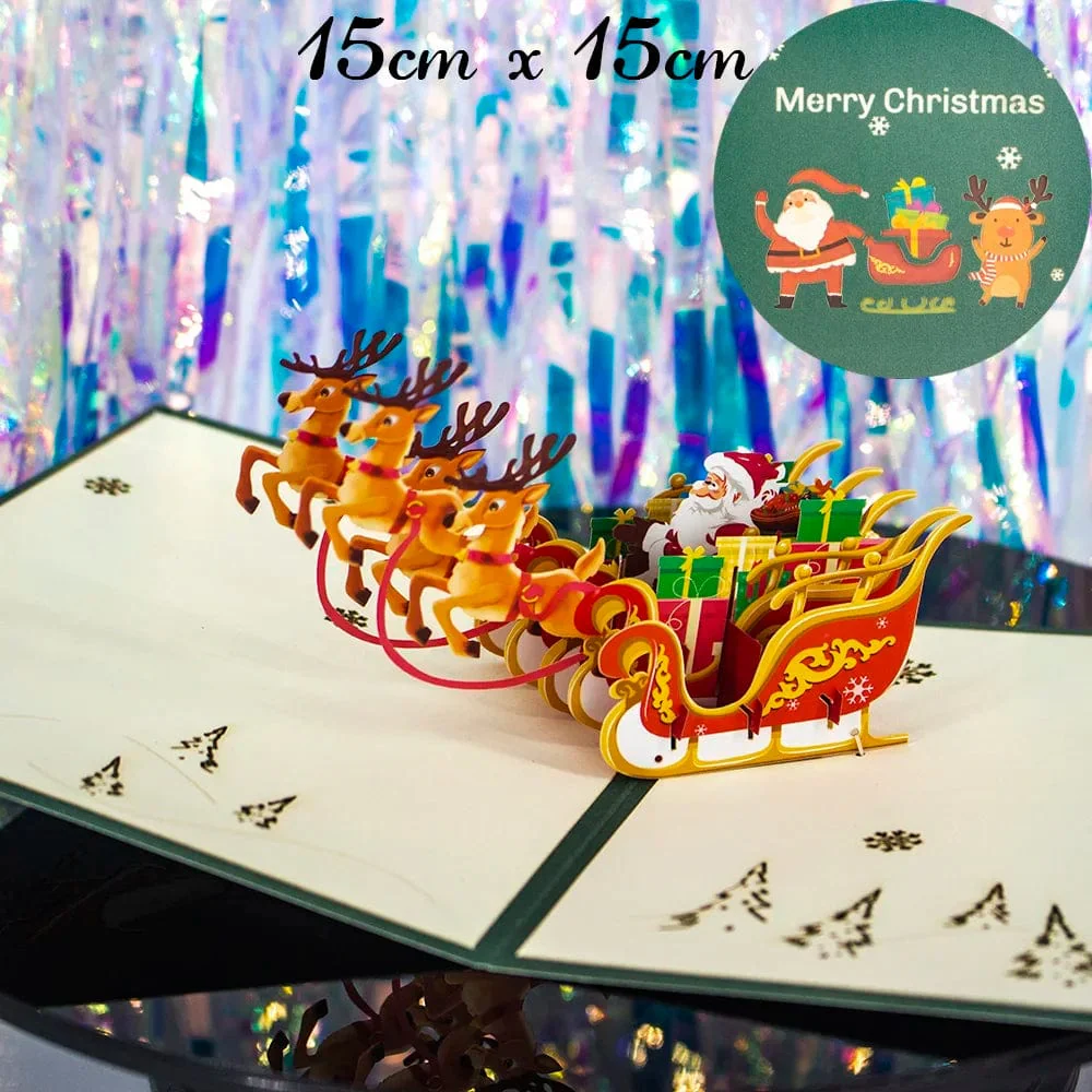 3D Pop UP Christmas Cards Santa Greeting Invitations Card Party Children Gifts New Year Thank You Card Anniversary Gift Postcard - Image 23