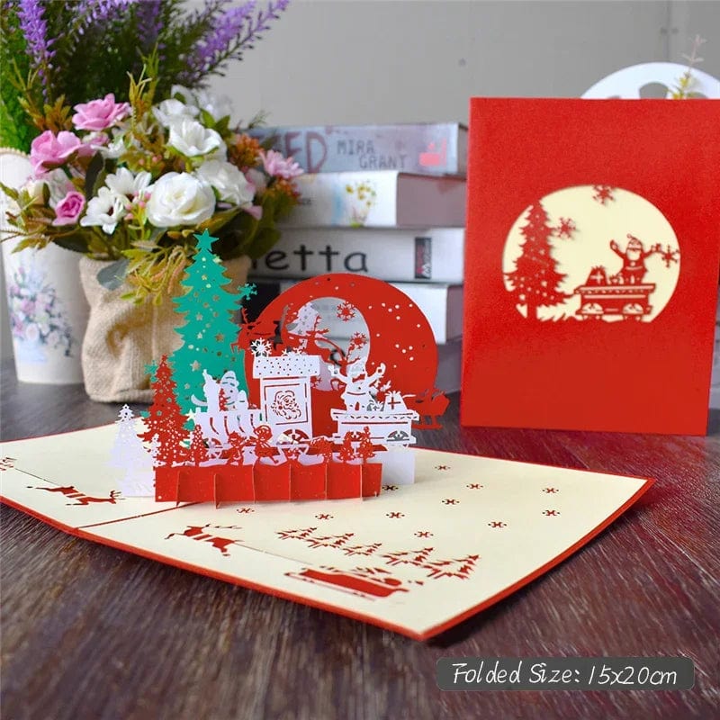 3D Pop UP Christmas Cards Santa Greeting Invitations Card Party Children Gifts New Year Thank You Card Anniversary Gift Postcard - Image 33