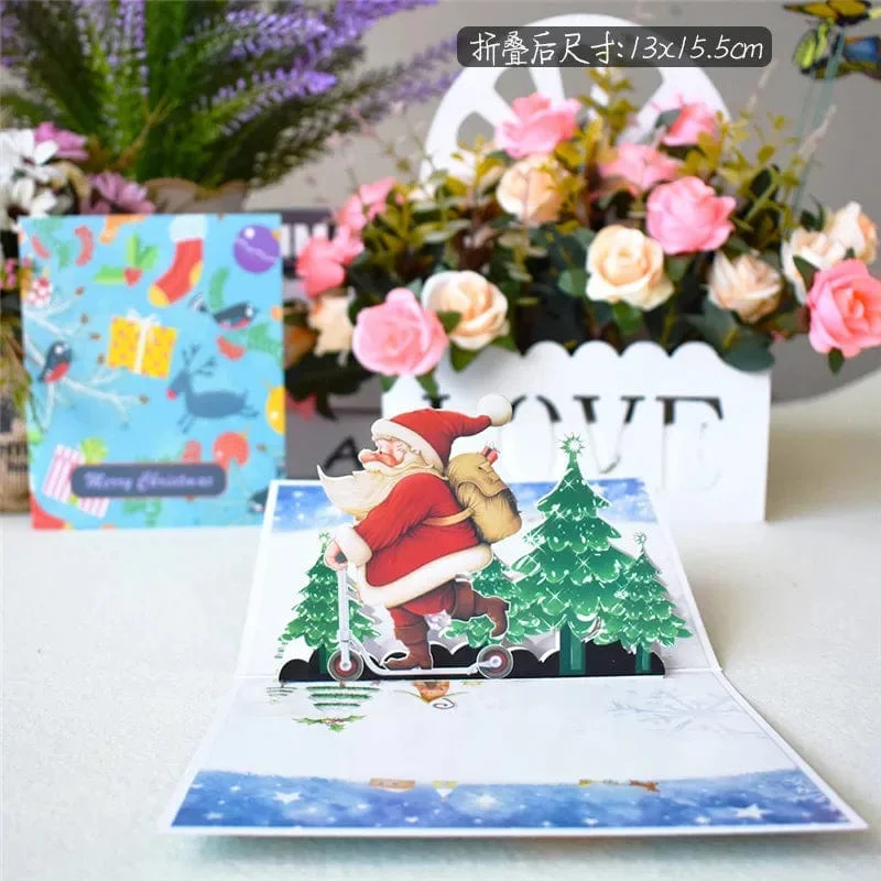 3D Pop UP Christmas Cards Santa Greeting Invitations Card Party Children Gifts New Year Thank You Card Anniversary Gift Postcard - Image 34