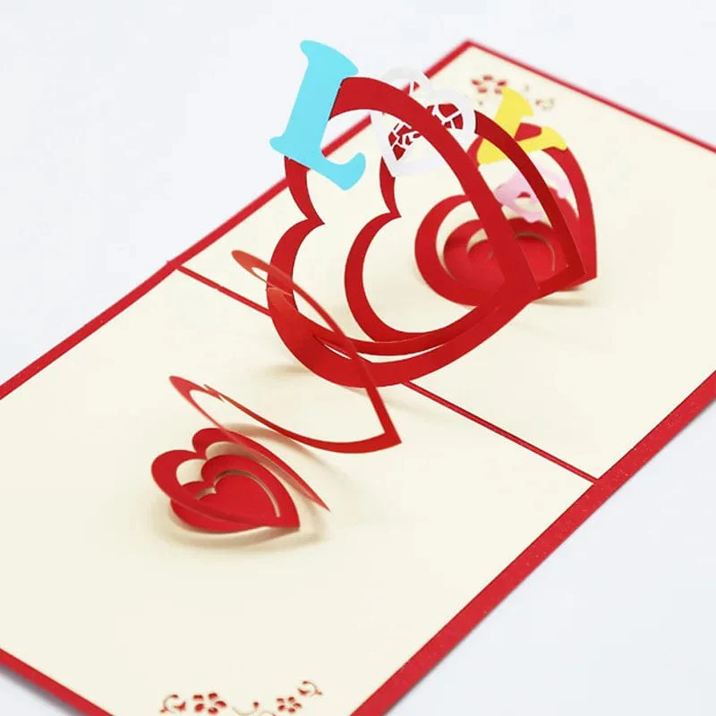 3D Pop Up Love Card with Envelope Valentines Day Birthday Anniversary Greeting Cards for Couples Wife Husband Handmade Gifts - Image 25