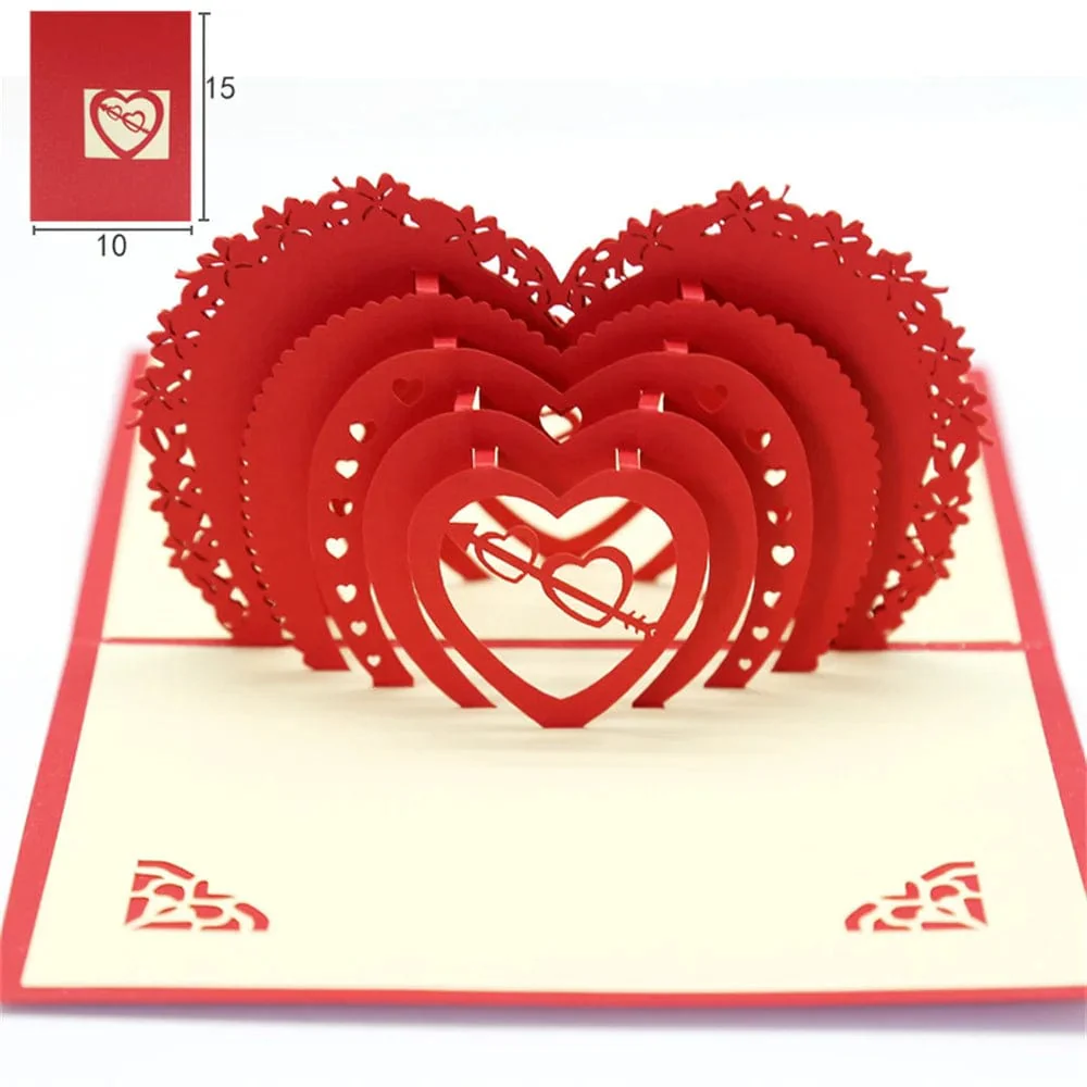 3D Pop Up Love Card with Envelope Valentines Day Birthday Anniversary Greeting Cards for Couples Wife Husband Handmade Gifts - Image 5