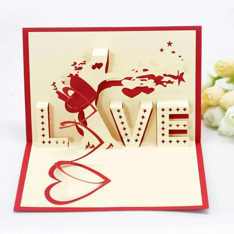 3D Pop Up Love Card with Envelope Valentines Day Birthday Anniversary Greeting Cards for Couples Wife Husband Handmade Gifts - Image 7