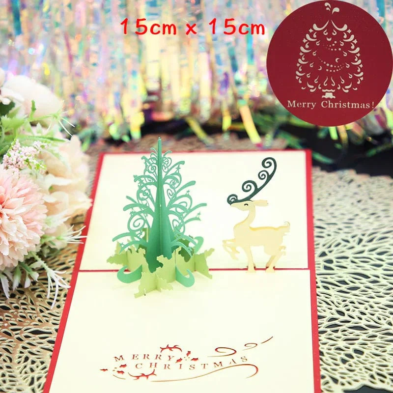 3D Pop UP Santa Cards Marry Christmas Greeting Cards Party Invitations Gifts New Year Greeting Card Anniversary Gifts Postcard - Image 14