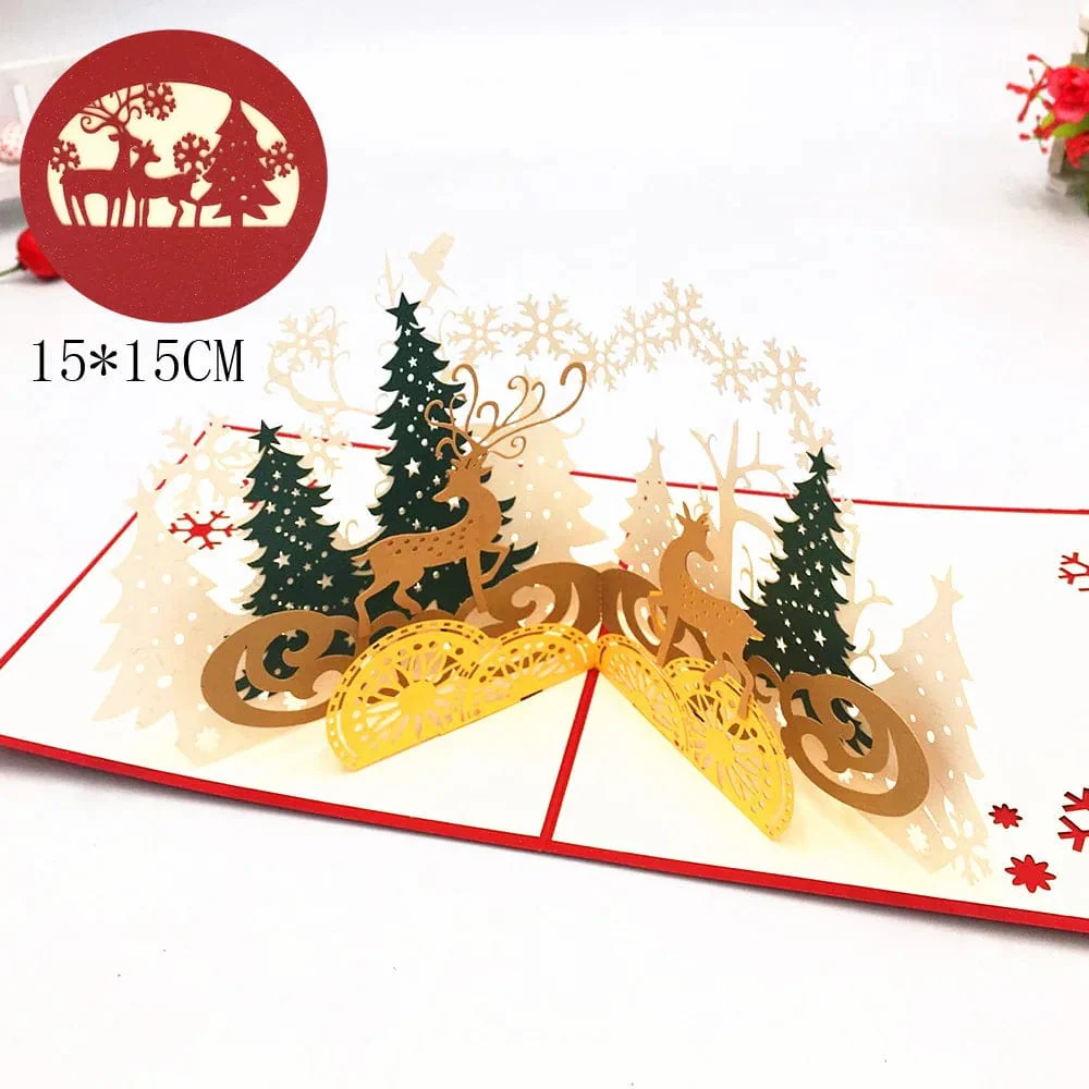 3D Pop UP Santa Cards Marry Christmas Greeting Cards Party Invitations Gifts New Year Greeting Card Anniversary Gifts Postcard - Image 32