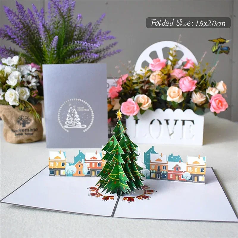3D Pop UP Santa Cards Marry Christmas Greeting Cards Party Invitations Gifts New Year Greeting Card Anniversary Gifts Postcard - Image 4