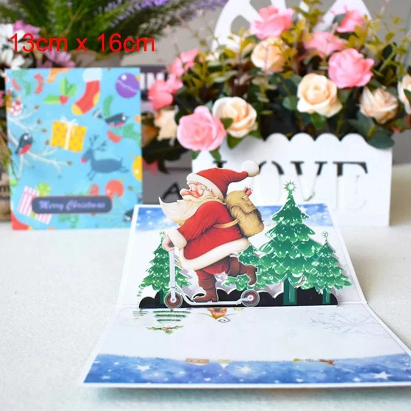3D Pop UP Santa Cards Marry Christmas Greeting Cards Party Invitations Gifts New Year Greeting Card Anniversary Gifts Postcard - Image 8