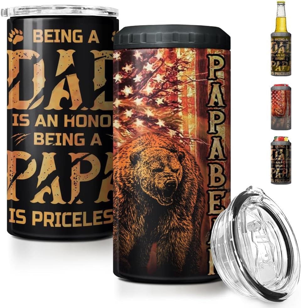4-In-1 Dad Tumbler Gifts for Dad from Daughter Son - 12Oz Dad Fuel Can Cooler Tumblers Travel Mug Cup - Stainless Steel Insulated Cans Coozie Christmas, Birthday, Father'S Day Gift for Daddy - Image 10