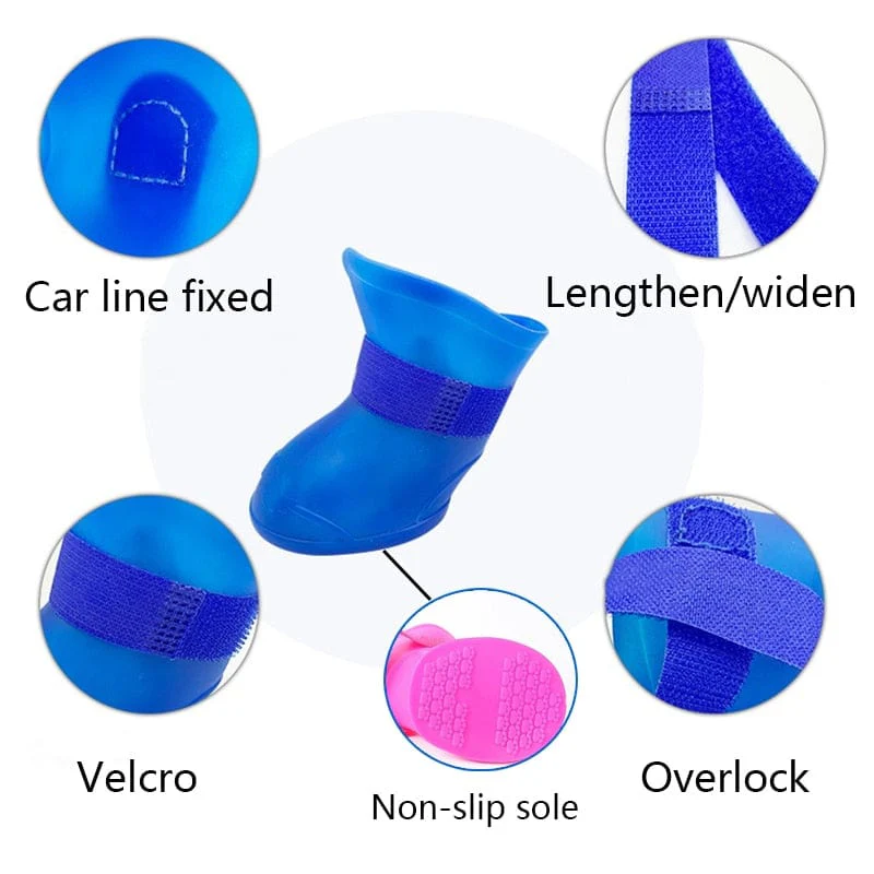 4Pcs Pet WaterProof Rainshoe Anti-slip Rubber Boots - Image 17