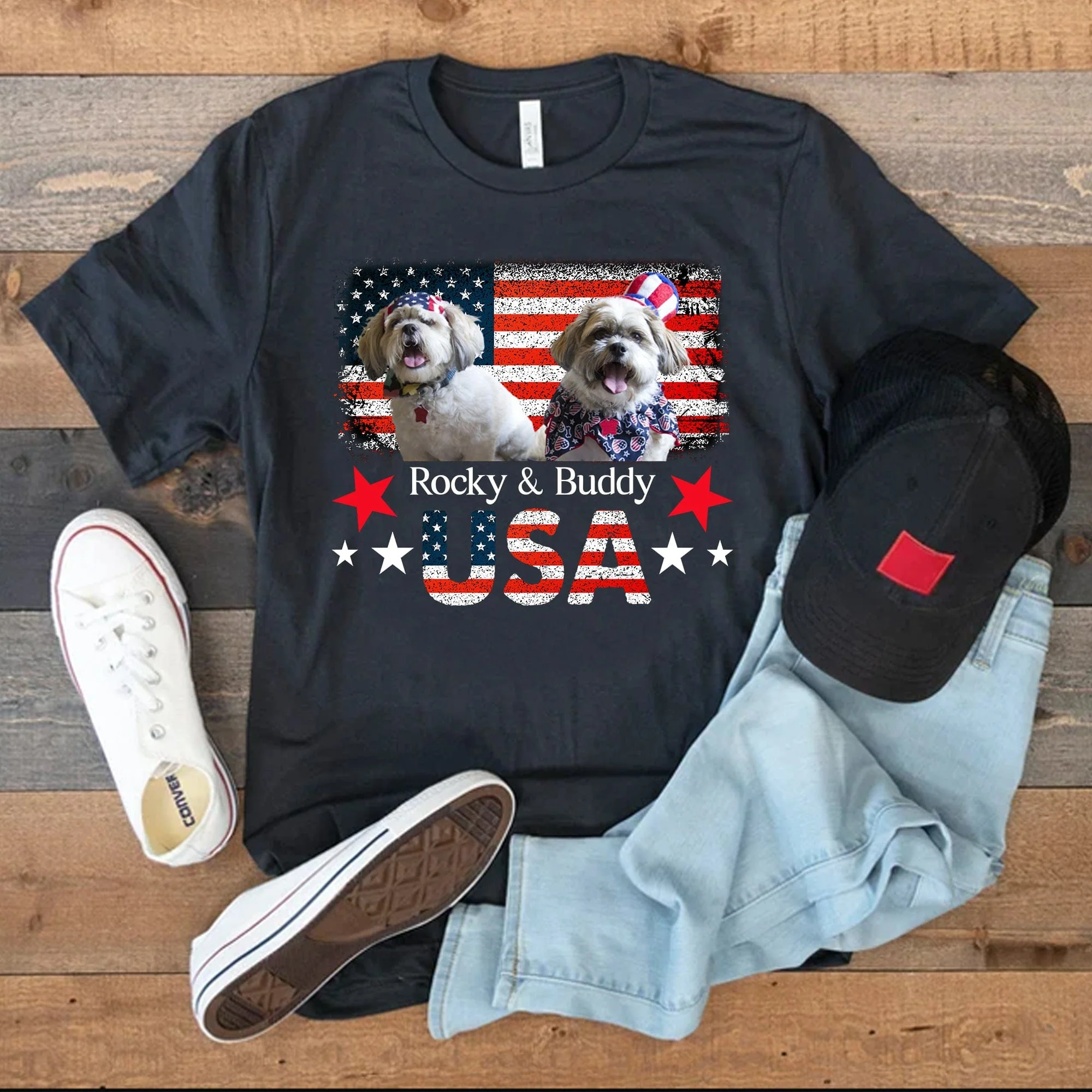 4th Of July American Dog Patriotic United States Personalized Custom Photo Dog 4Th Of July Shirt H393 890759 - Image 2