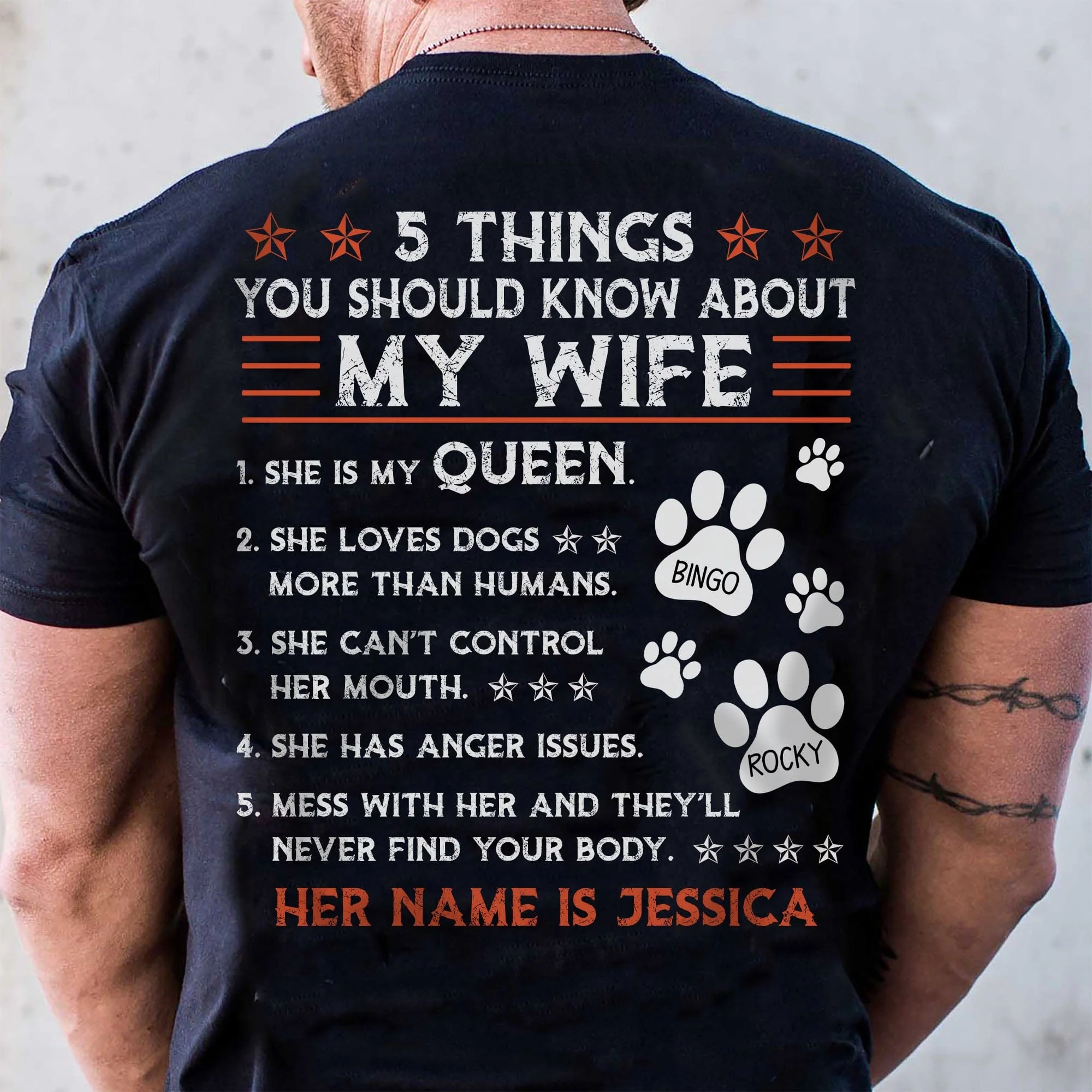5 Things You Should Know About My Wife Personalized Custom Dog Backside Shirt C446 - Image 2