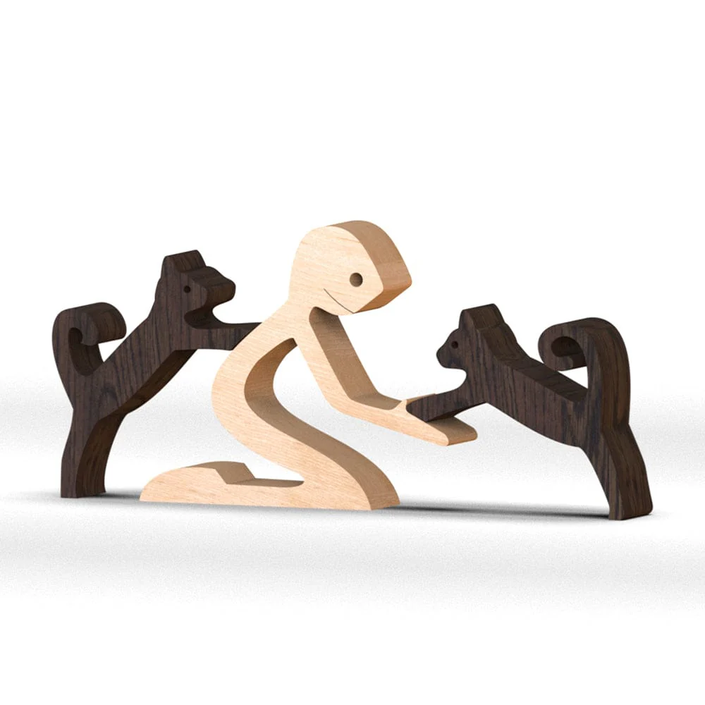 Cat Wood Sculpture N304 HN590 - Image 5