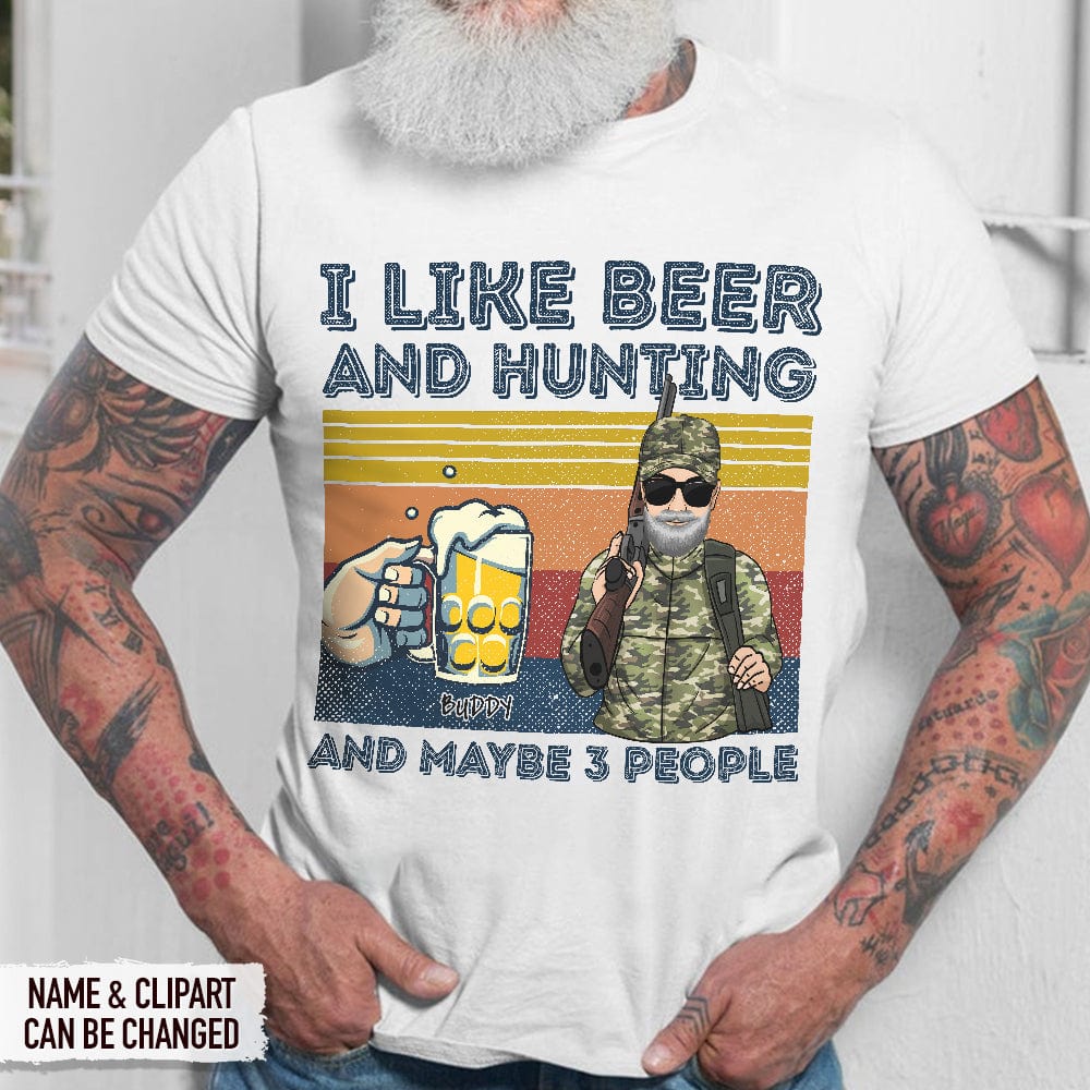 I Like Beer And Hunting, Hunter Gift Shirt, N304 HN590 - Image 2