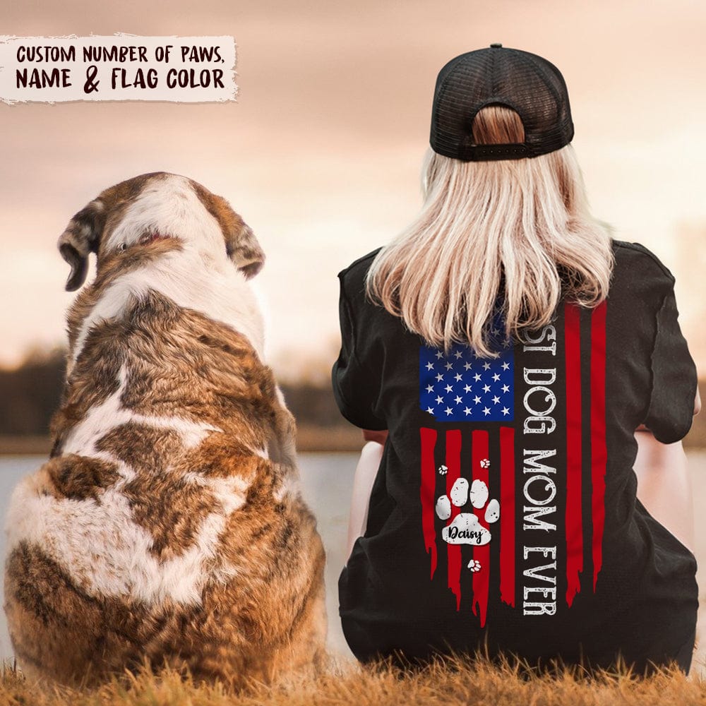 Best Dog Mom Ever American Flag Back Dog Shirt K228 888263 - Image 6