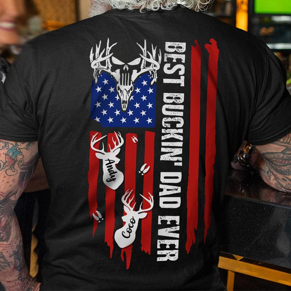 Best Bucking Dad Ever Flag Hunter Shirt, N304 888285 - Image 3