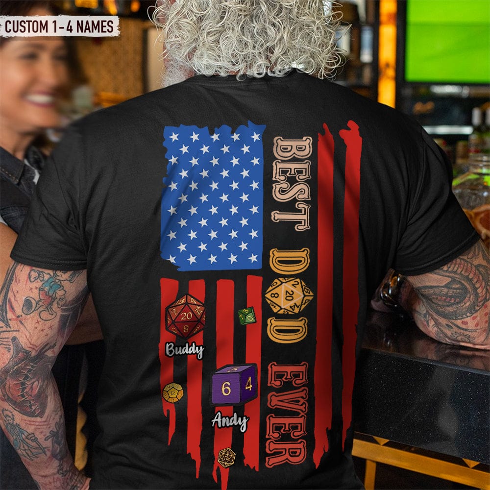 Best Dad Ever Flag Back Family Shirt, HN590 - Image 2