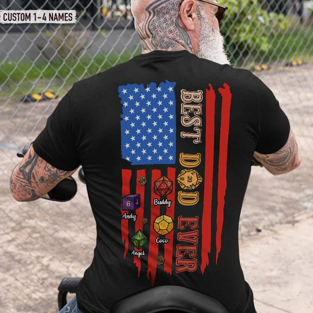 Best Dad Ever Flag Back Family Shirt, HN590 - Image 3