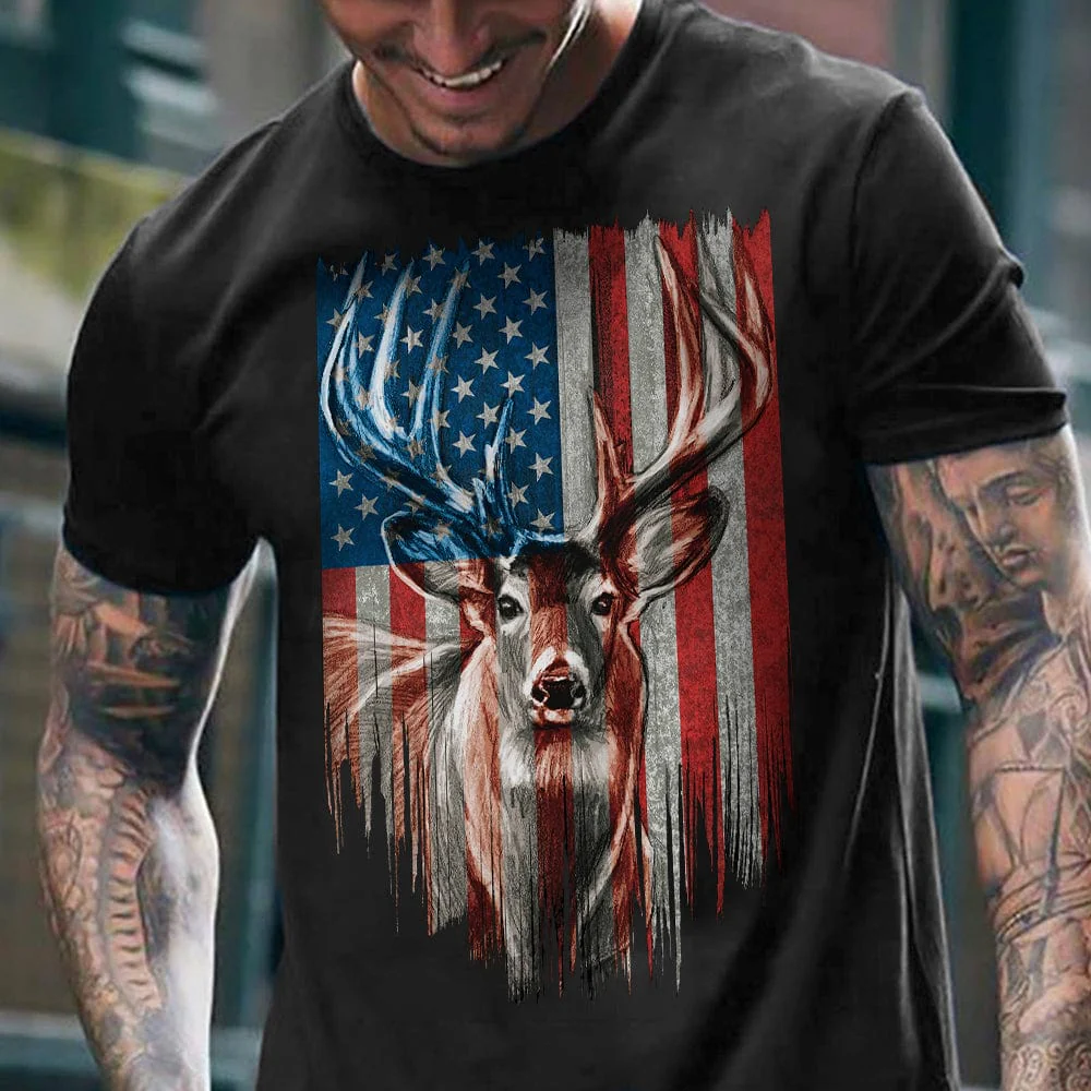 Deer America Flag Front Hunting Shirt N304 HN590