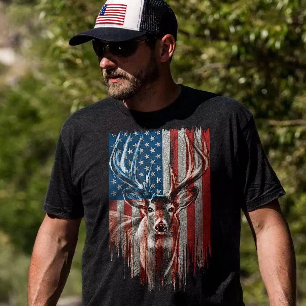 Deer America Flag Front Hunting Shirt N304 HN590 - Image 3
