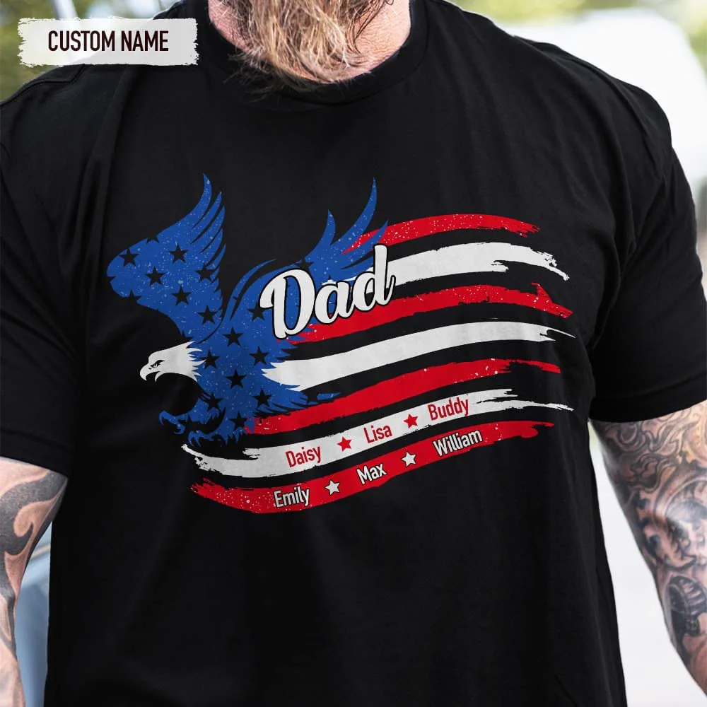 Papa Patriotic America Flag Family Shirt HN590 - Image 3