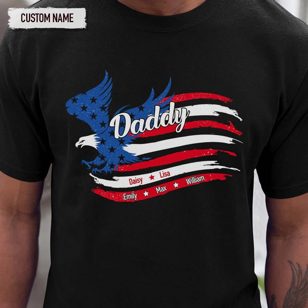 Papa Patriotic America Flag Family Shirt HN590 - Image 4