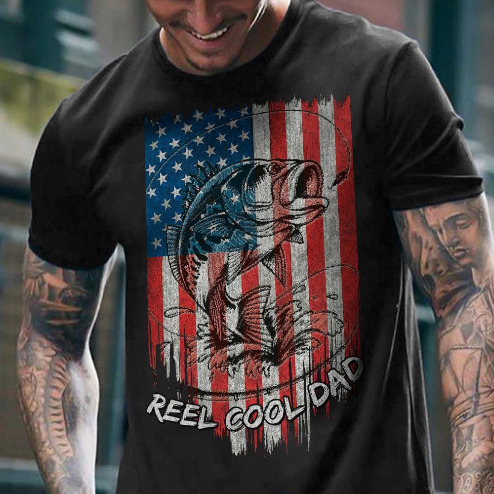 Reel Cool Dad Flag Front Fishing Shirt, HN590 - Image 3