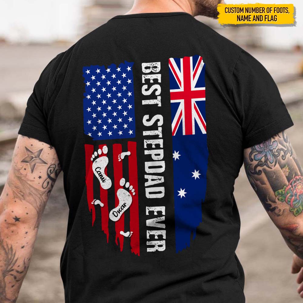 Best Dad Ever Custom Flag Family Shirt, HN590 - Image 2