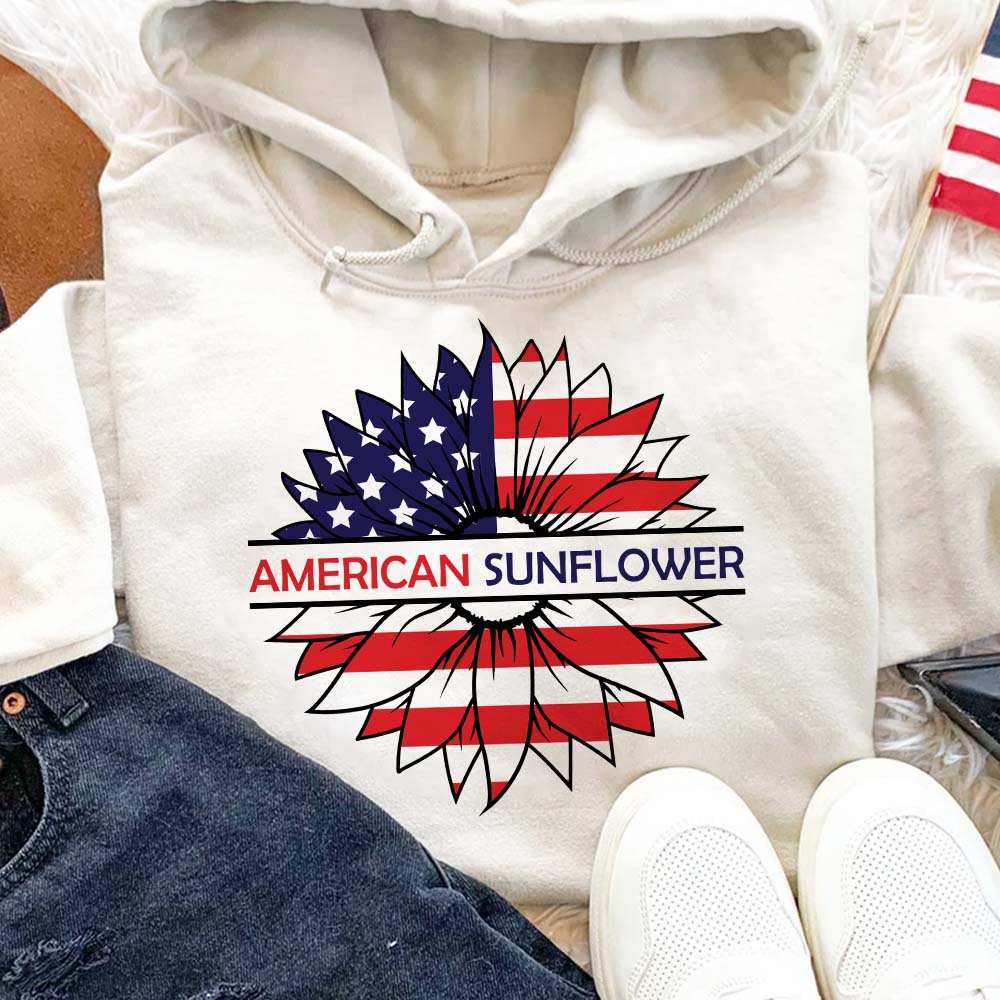 America Sunflower Flag American Shirt, HN590 - Image 2
