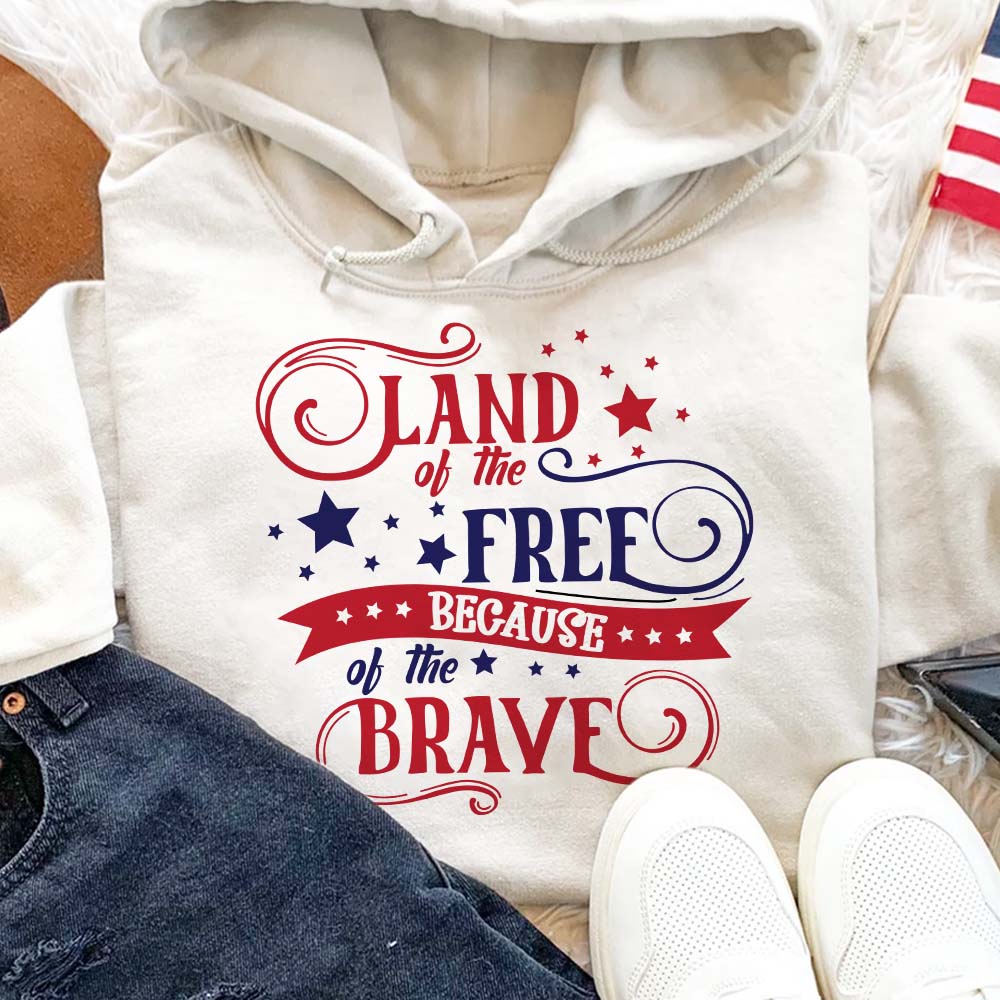 Land Of The Free Because Of The Brave American Shirt, HN590 - Image 2