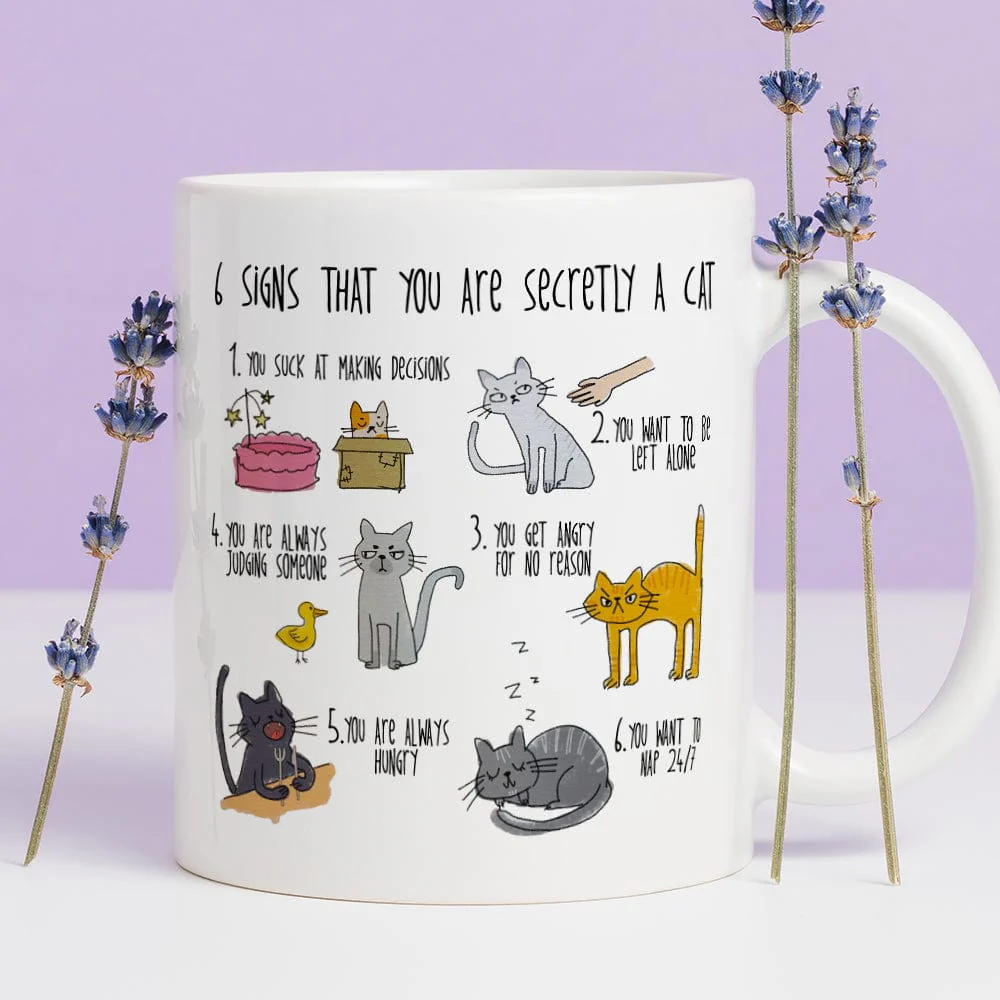 6 Signs That You Are A Cat Cat Mug, N304 HN590 - Image 4