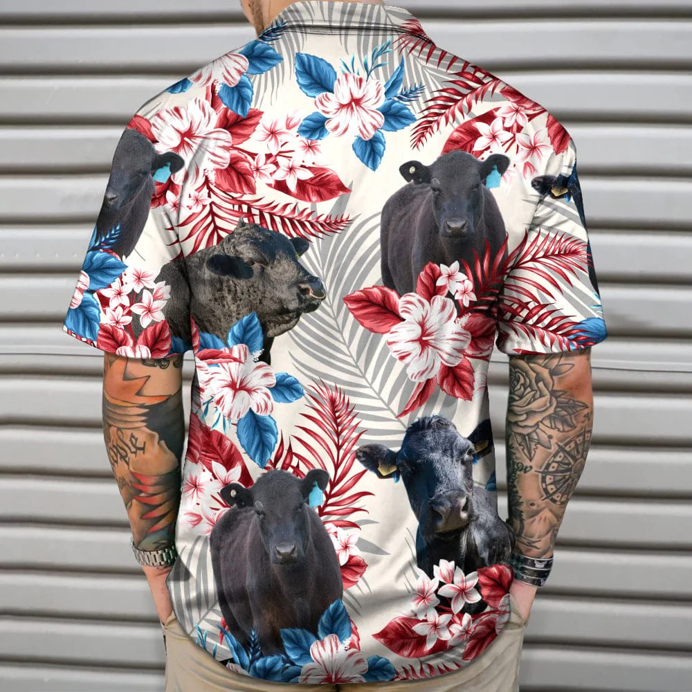 Cow American Flag Hawaiian Shirt, Upload Photo 888382 - Image 4