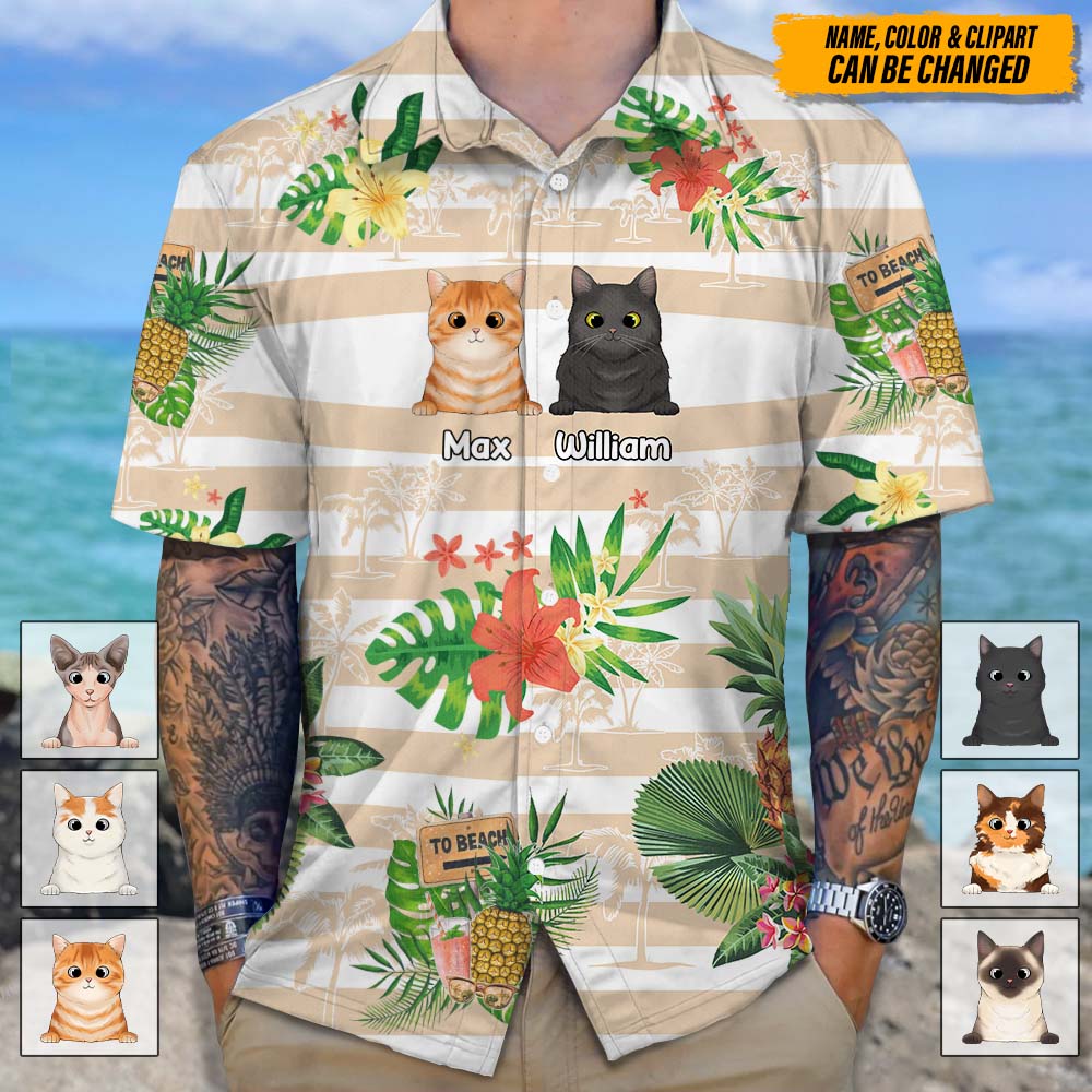 Personalized Cat Clipart Hawaiian Shirt N304 888392 - Image 3