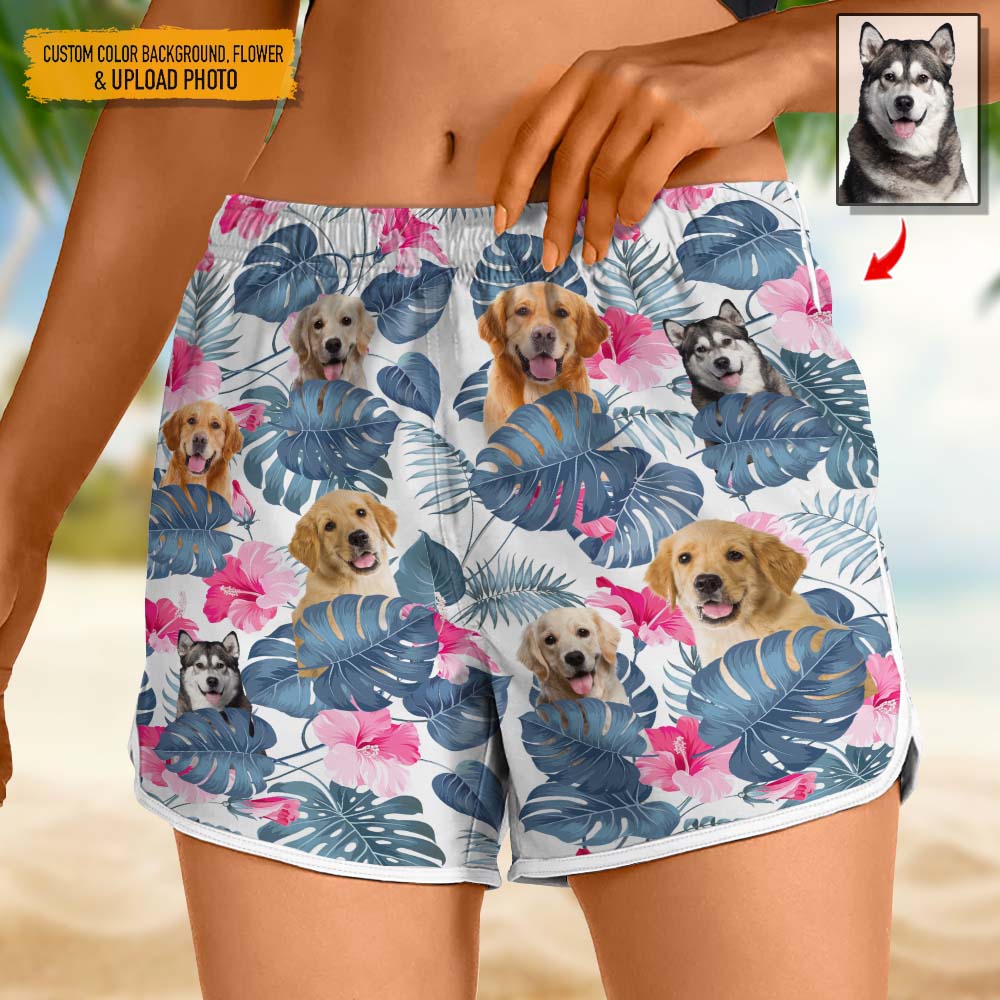 Upload Dog Photo Women's Beach Short K228 888407 - Image 3
