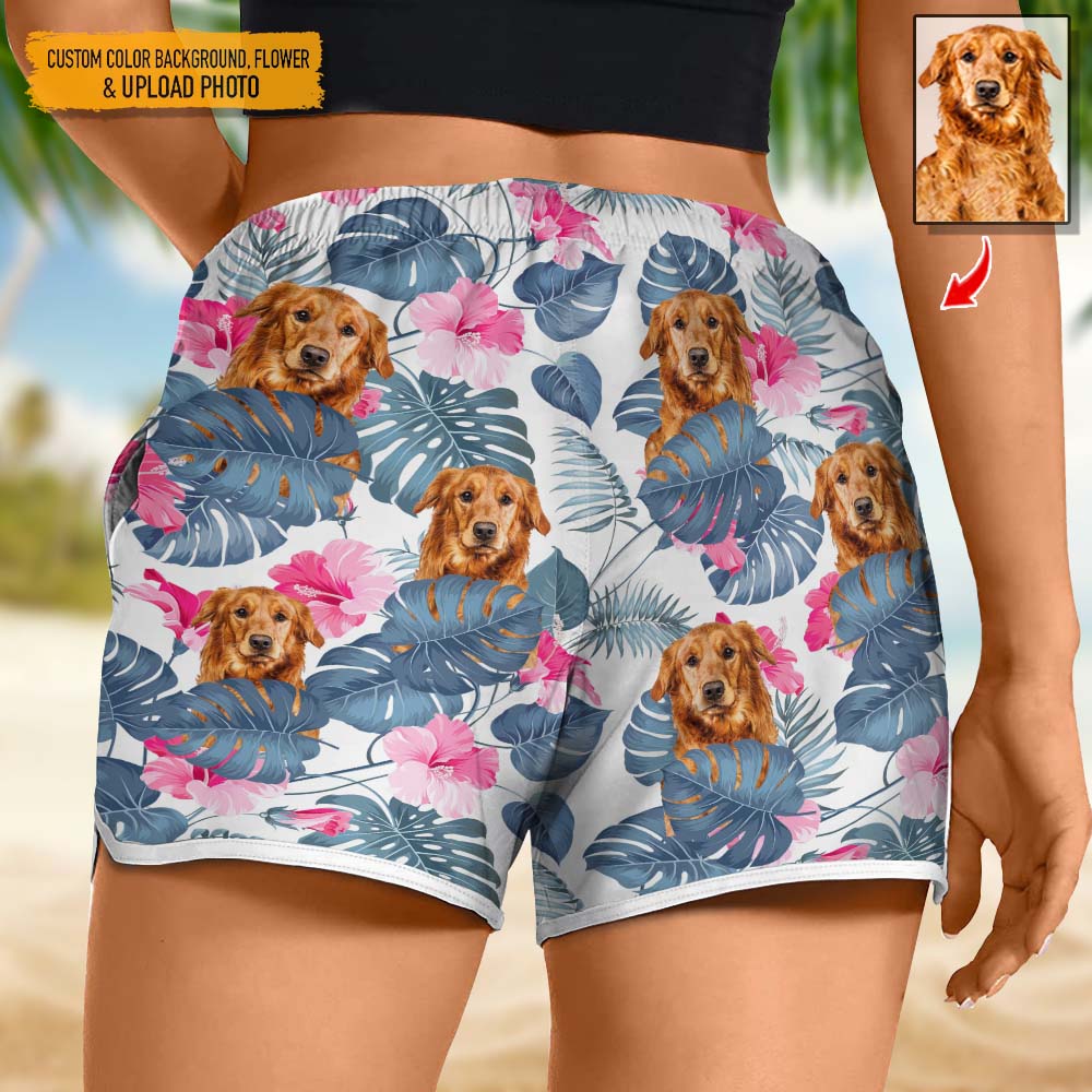 Upload Dog Photo Women's Beach Short K228 888407 - Image 4
