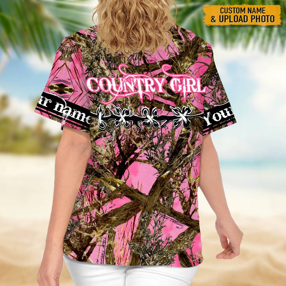Upload Photo Pink Camouflage Hawaii Shirt T286 888408 - Image 3