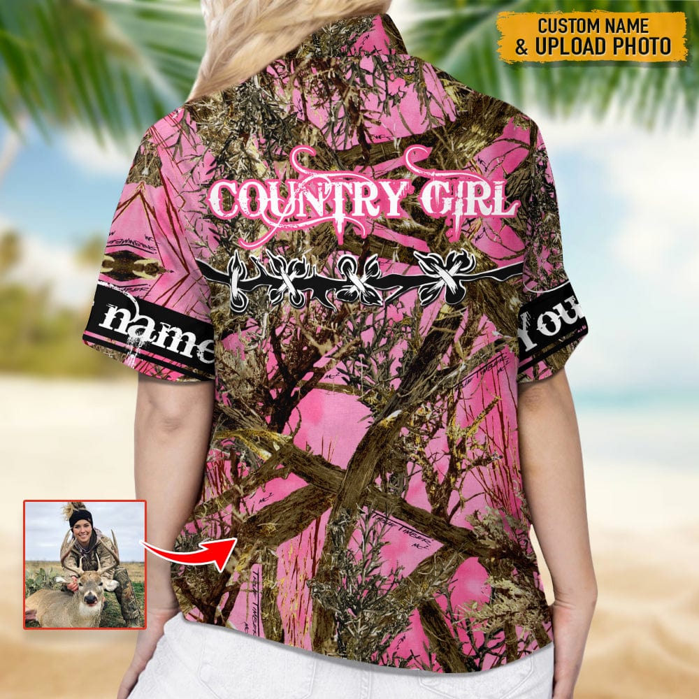 Upload Photo Pink Camouflage Hawaii Shirt T286 888408 - Image 5