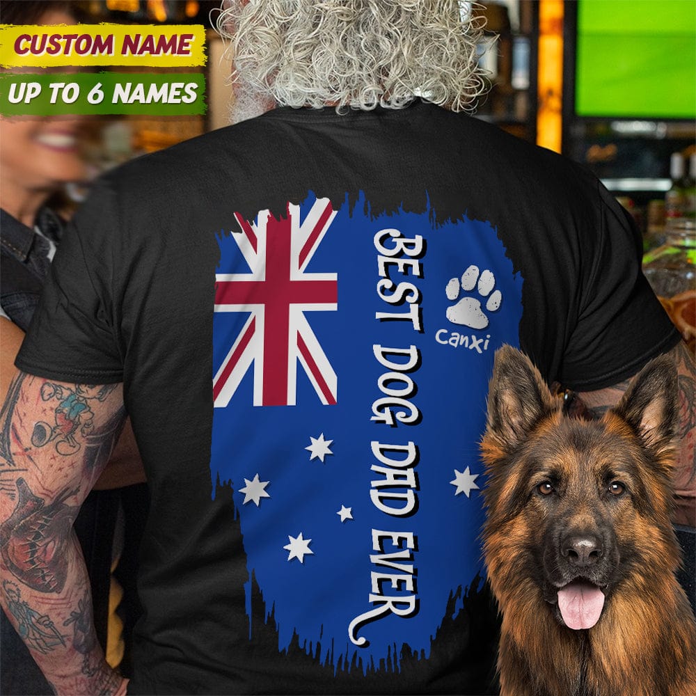 Best Dog Dad Ever Paw Australia Flag Back Dog Shirt K228 888409 - Image 2