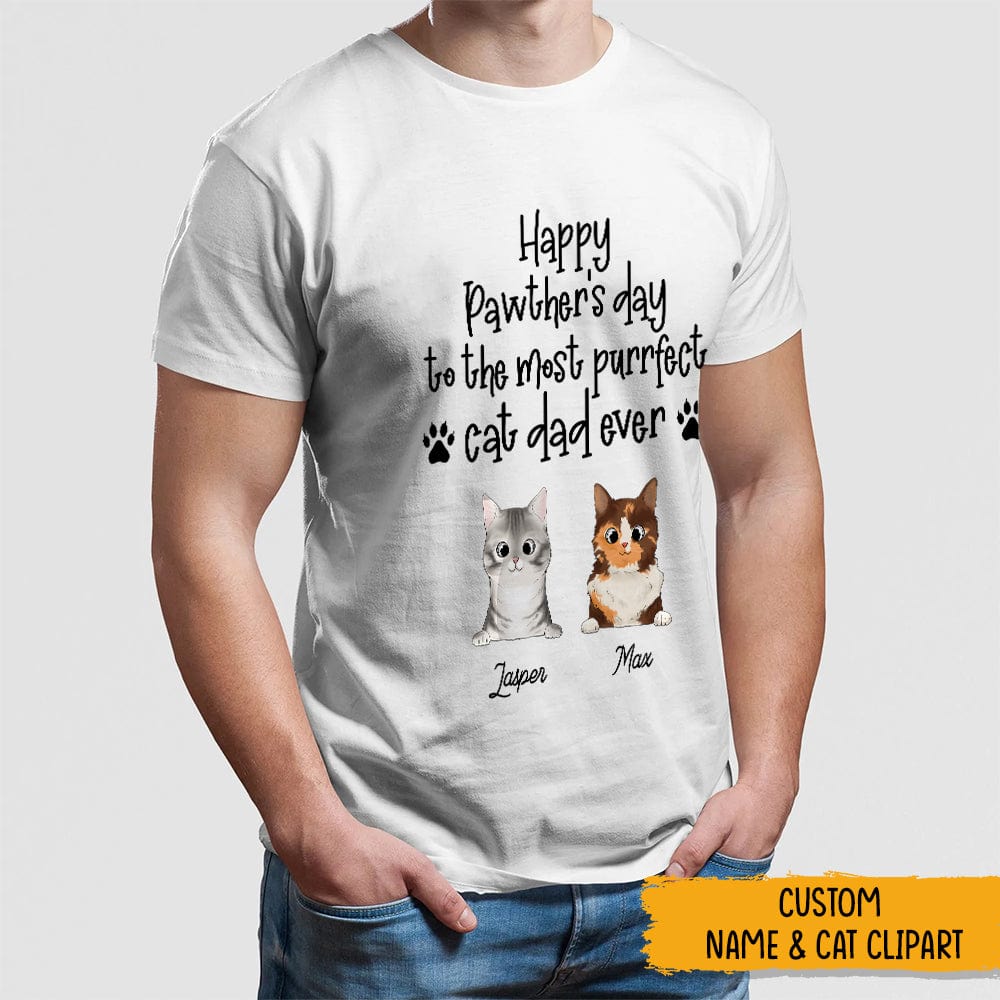 Happy Pawther's Day To the Most Purrfect Dad Cat Shirt, N304 HN590 - Image 4