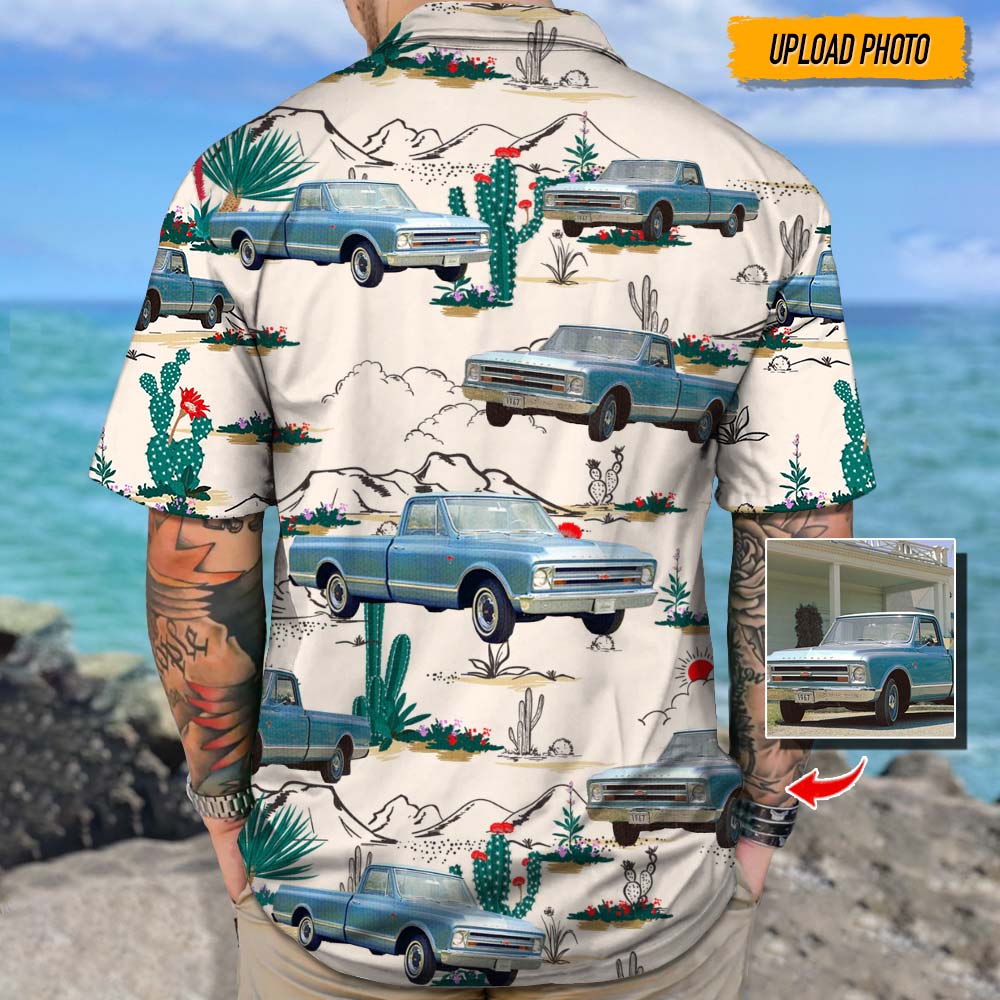 Upload Photo Pickup Truck Hawaiian Shirt, N304 888421 - Image 4