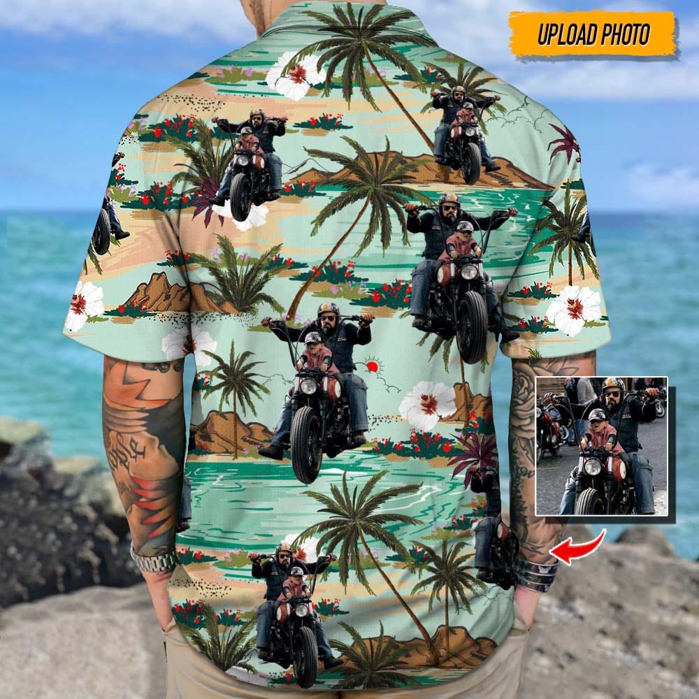 Upload Photo Biker Hawaiian Shirt, T368 888424 - Image 2