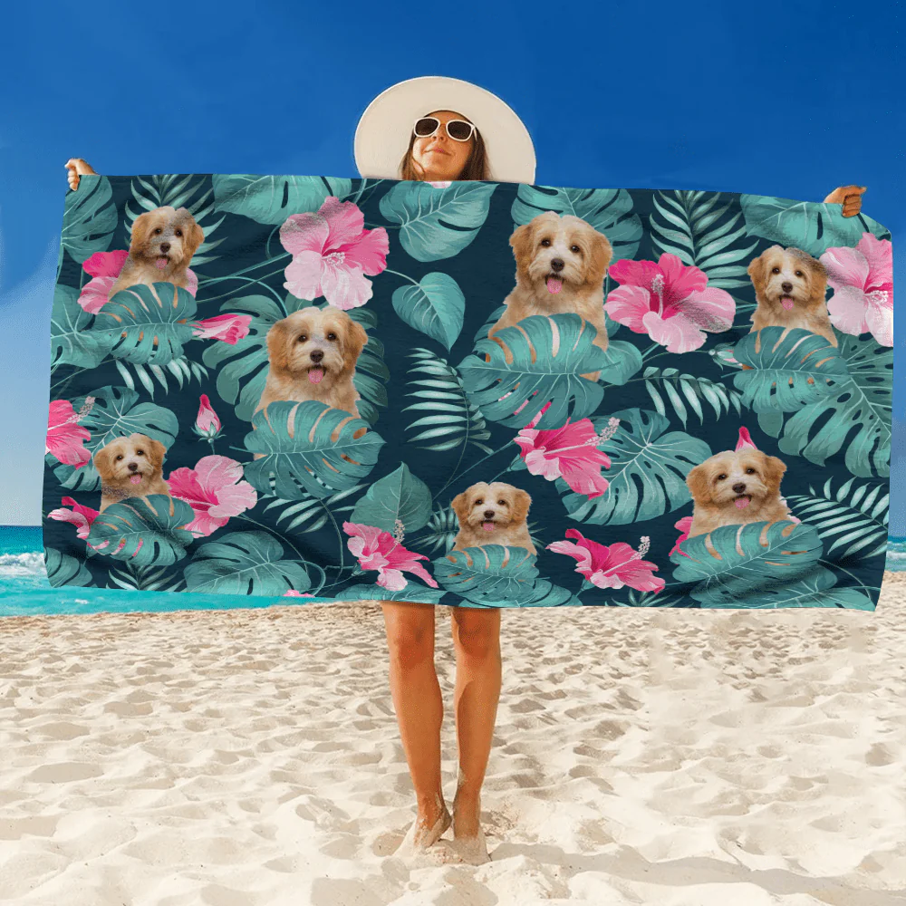 Upload Photo Dog  Beach Towel K228 HA75 888429