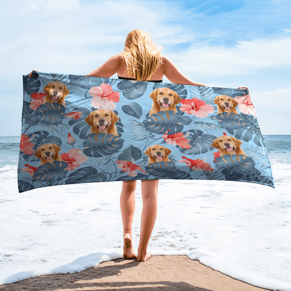 Upload Photo Dog  Beach Towel K228 HA75 888429 - Image 3