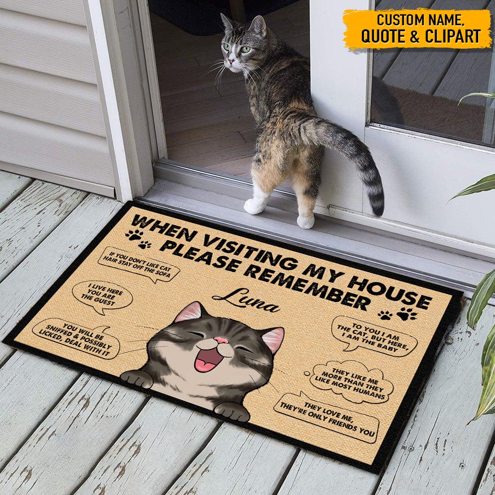 When Visiting My House Cat Doormat N304 HN590 - Image 3