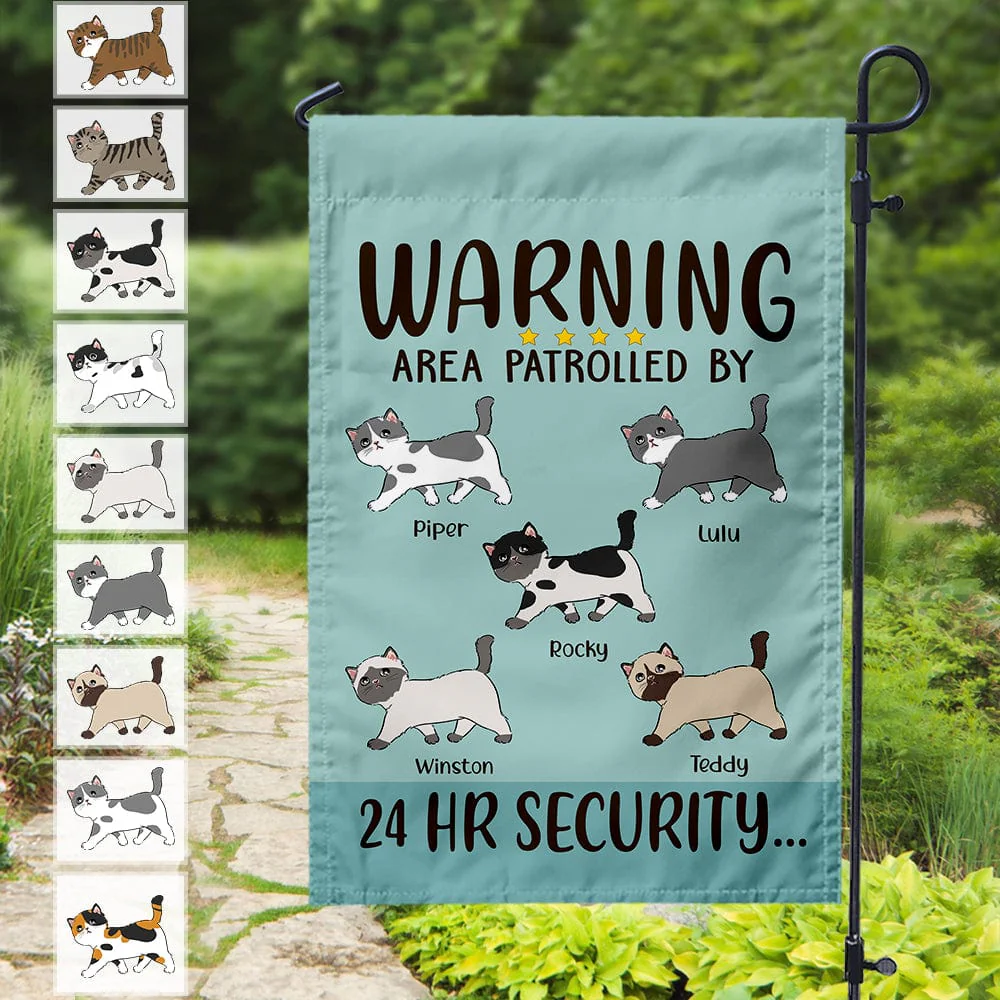 Area Patrolled 24Hr Security Cat Garden Flag HN590 - Image 6