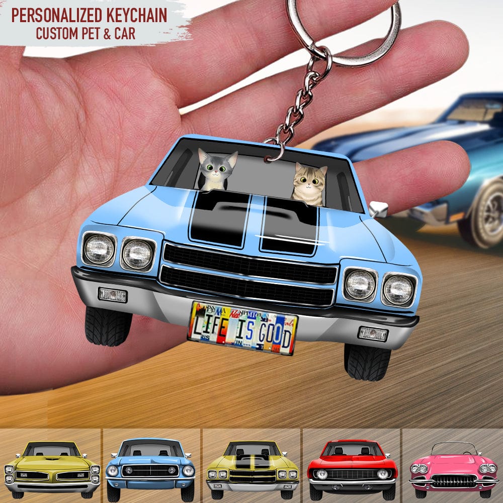 Muscle Car Custom Dogs Cats Acrylic Keychain N304 888444 - Image 2