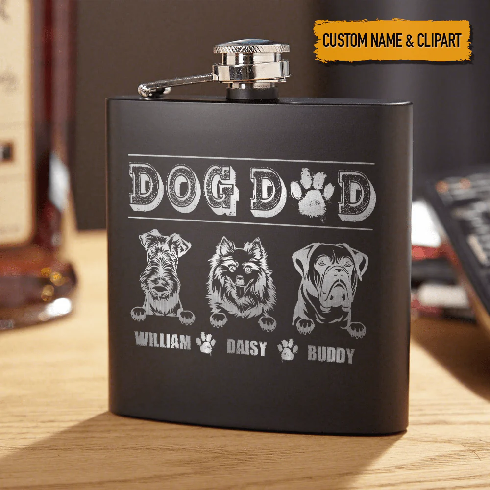 Dog Dad Clipart Dog Flask, T286 HN590 - Image 4