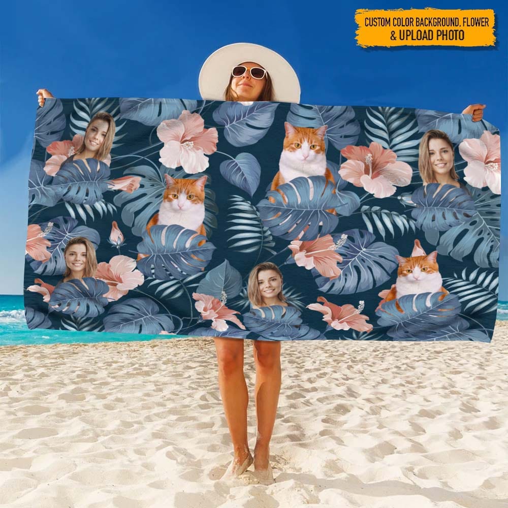 Upload Cat Photo Beach Towel, N304 888450 - Image 4